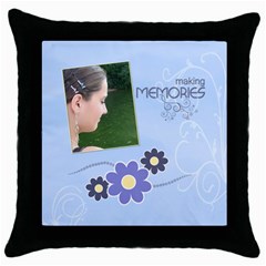 Serenity Blue Throw Pillow Case - Throw Pillow Case (Black)