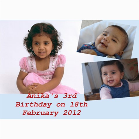 Anika s Birthday By Bhumi 7 x5  Photo Card - 1
