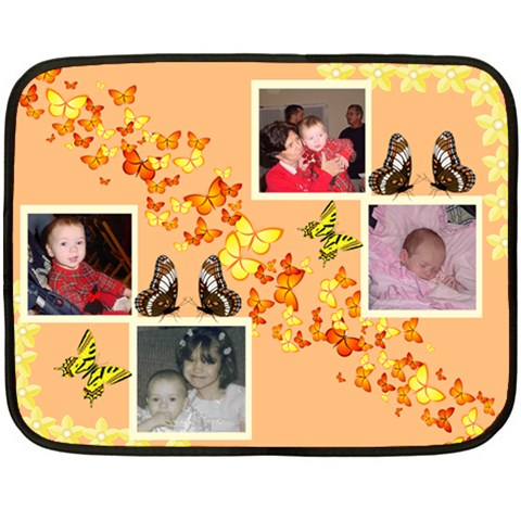 Butterfly Kisses Fleece Blanket By Kim Blair 35 x27  Blanket