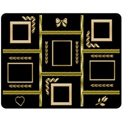 Black and Gold Medium Blanket - Fleece Blanket (Medium)