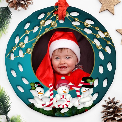 Christmas Filigree Ornament 3 (2 Sided) By Deborah Front