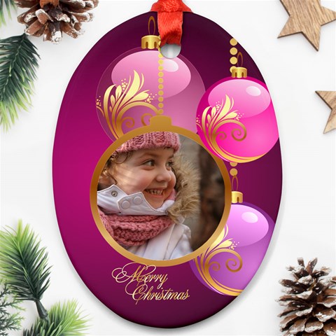 Christmas Oval Ornament 2 (2 Sided) By Deborah Front