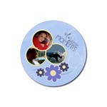 Serenity Blue Rubber Round Coaster (4 Pack)