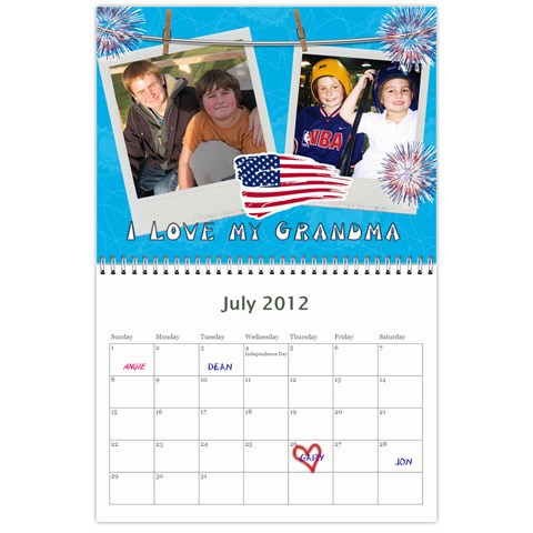 Edited Calendar For Mom By Julie Severin Jul 2012