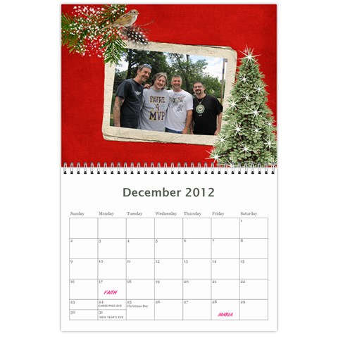 Edited Calendar For Mom By Julie Severin Dec 2012