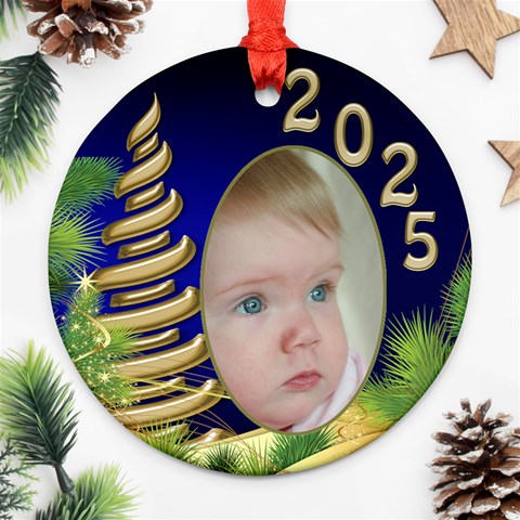 Christmas Round Ornament 1 (2 Sided) By Deborah Front