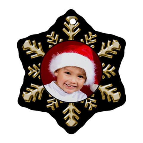 Black And Gold Snowflake Ornament (2 Sided) By Deborah Front