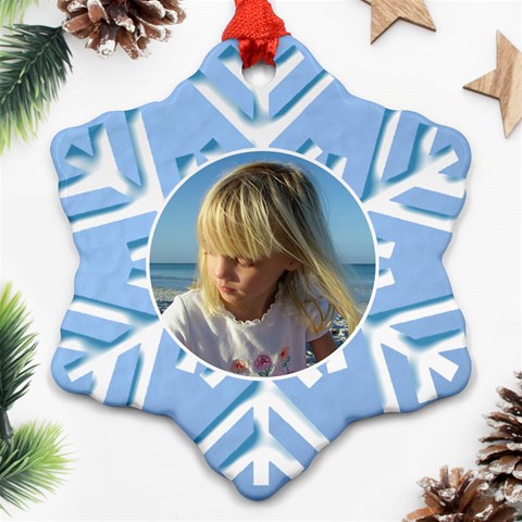 Blue Snowflake Ornament (2 Sided) By Deborah Front