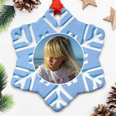 Blue Snowflake Ornament (2 sided) - Snowflake Ornament (Two Sides)