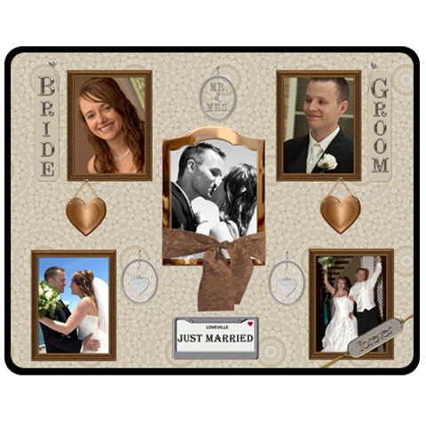 Just Married Medium Fleece Blanket By Lil 60 x50  Blanket Front