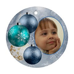 Shades of Pale Blue christmas round ornament (2 sided) - Round Ornament (Two Sides)