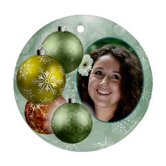 Shades of Pale Green christmas round ornament (2 sided) - Round Ornament (Two Sides) Shades of Pale Green christmas round ornament (2 sided) - Round Ornament (Two Sides)