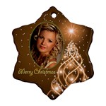 Golden Christmas Snowflake Ornament (2 Sided) - Snowflake Ornament (Two Sides)