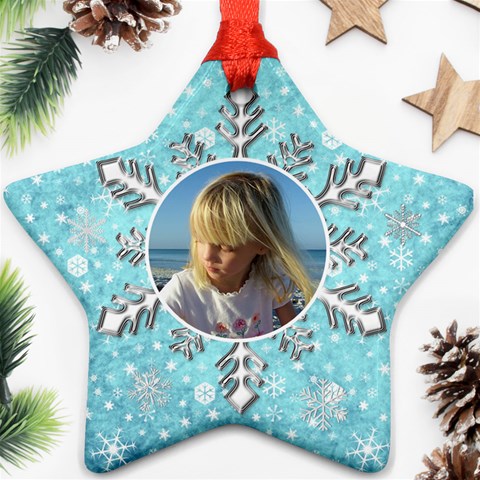 My Blue Snowflake Ornament (2 Sided) By Deborah Back