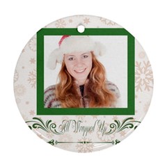 Christmas Theme Card - Round Ornament (Two Sides)