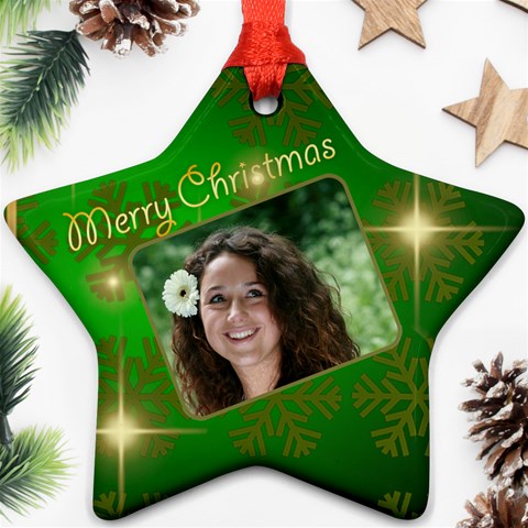 Merry Christmas Green Star (2 Sided) By Deborah Front