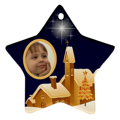 Christmas Night Star Ornament (2 Sided) By Deborah Front