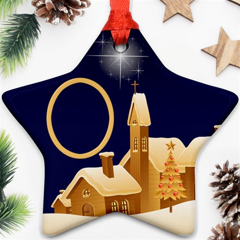 Christmas Night Star Ornament (2 Sided) By Deborah Back