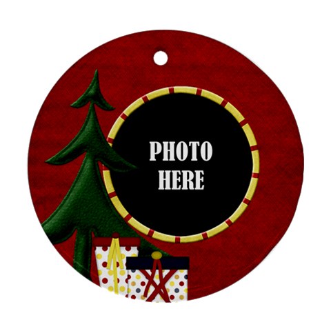 Lone Star Holiday Round Ornament 1 By Lisa Minor Front
