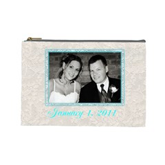 anniversary wedding makeup bag - Cosmetic Bag (Large)