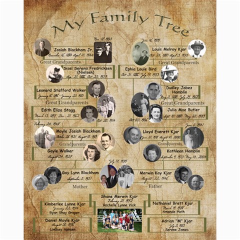 8 X 10 Family Tree Final 1  Kids 2  Me By Gay 10 x8  Print - 1