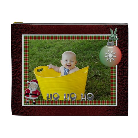 Ho Ho Ho Noel Xl Cosmetic Bag By Lil Front