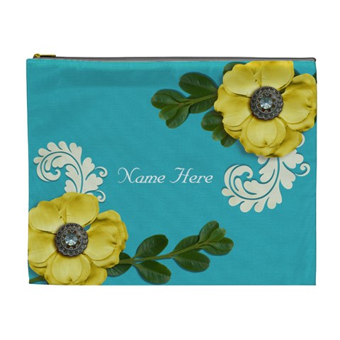 Xl Cosmetic Case: Big Flowers4 By Jennyl Front