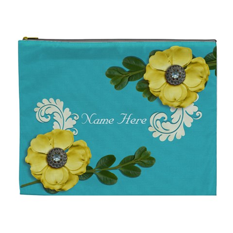 Xl Cosmetic Case: Big Flowers4 By Jennyl Front
