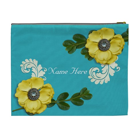 Xl Cosmetic Case: Big Flowers4 By Jennyl Back