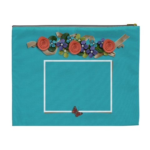 Xl Cosmetic Case: Big Flowers5 By Jennyl Back