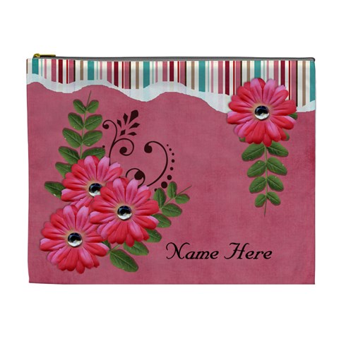 Xl Cosmetic Case: Big Flowers7 By Jennyl Front
