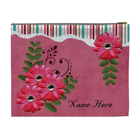 Xl Cosmetic Case: Big Flowers7 By Jennyl Back