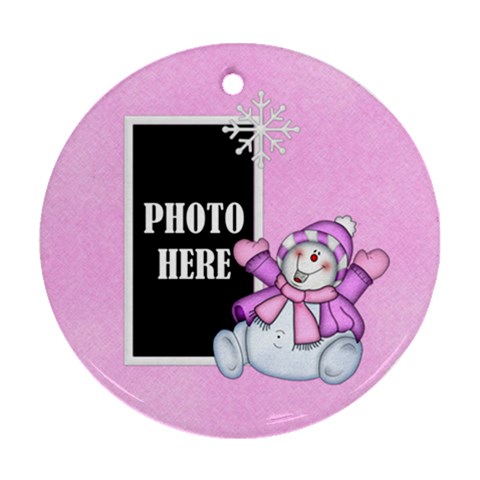 Five Little Snowman Round Ornament 1 By Lisa Minor Front