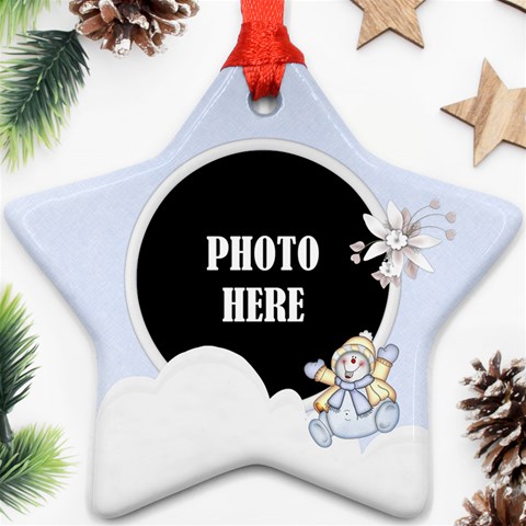 Five Little Snowman Star Ornament 1 By Lisa Minor Front