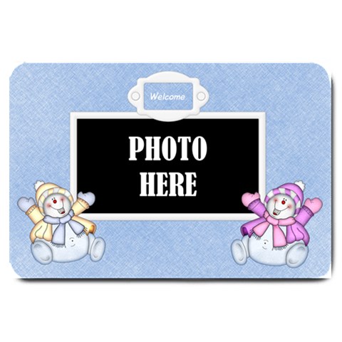 Five Little Snowman Door Mat 1 By Lisa Minor 30 x20  Door Mat
