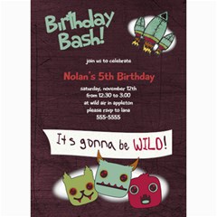 5x7 Monster Birthday Card - 5  x 7  Photo Cards