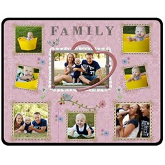 Family Love Pink Medium Fleece Blanket - Fleece Blanket (Medium)