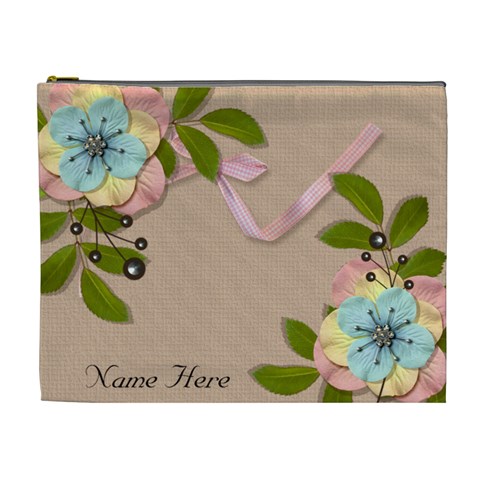 Xl Cosmetic Case: Big Flowers10 By Jennyl Front
