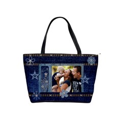 Dark Denim Classic Shoulder Handbag