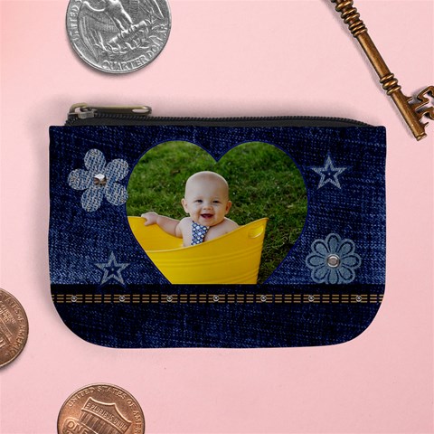 Dark Denim Mini Coin Purse By Lil Front
