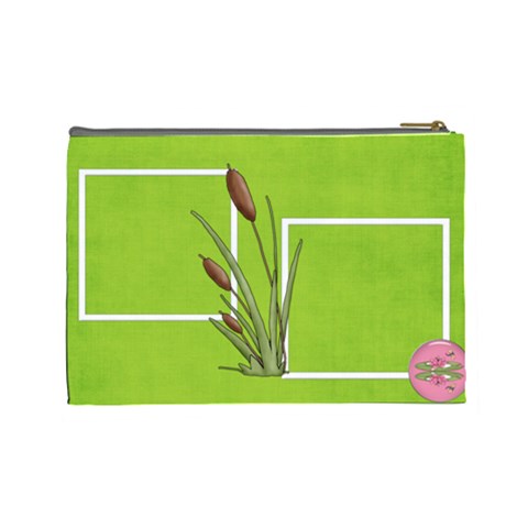 Green Cosmetic Bag (l) By Elena Petrova Back