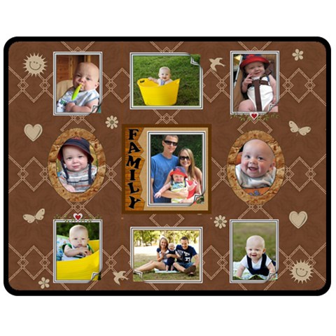 Brown Family Medium Fleece Blanket By Lil 60 x50  Blanket Front