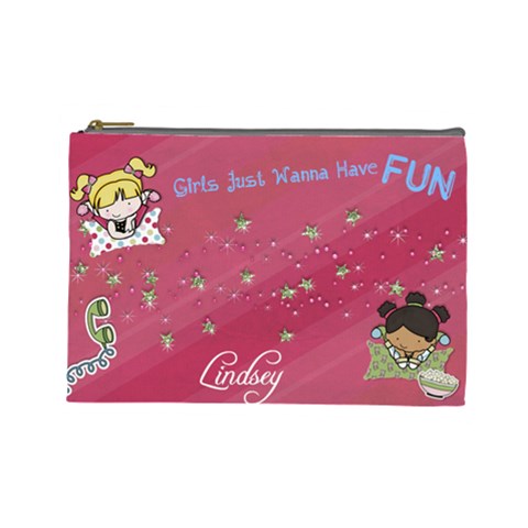 Girly Fun Cosmetic Bag By Lana Laflen Front