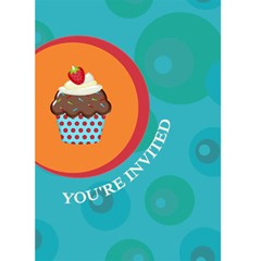 Cupcake Birthday Invite - Greeting Card 5  x 7 