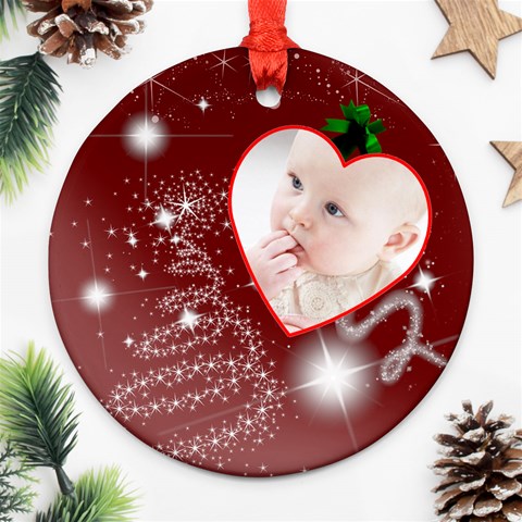 Christmas Collection Round Ornament (two Sides) By Picklestar Scraps Front