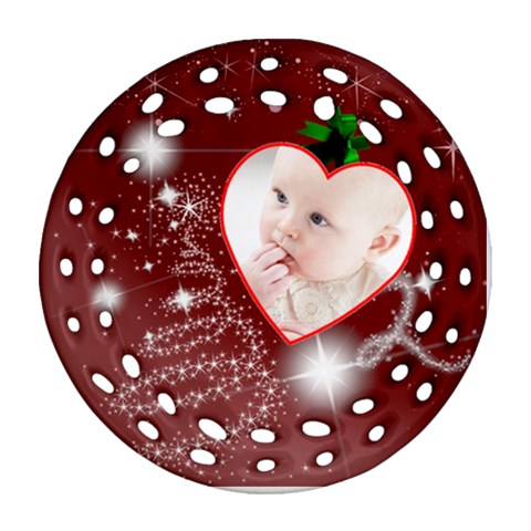 Christmas Collection Ornament (round Filigree) By Picklestar Scraps Front