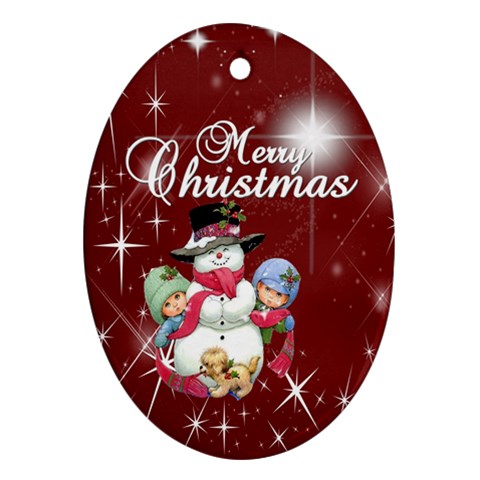 Christmas Collection Oval Ornament (two Sides) By Picklestar Scraps Back
