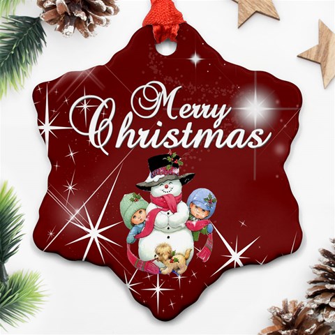Christmas Collection Snowflake Ornament (two Sides) By Picklestar Scraps Back