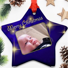 Merry Christmas blue Star - Ornament (Star) Merry Christmas blue Star - Ornament (Star)