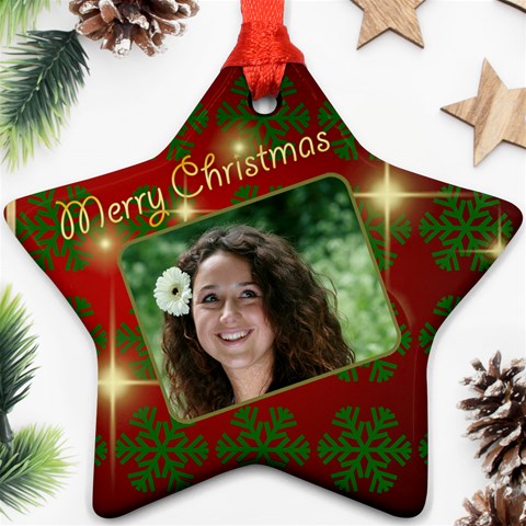 Merry Christmas Red And Green Star By Deborah Front